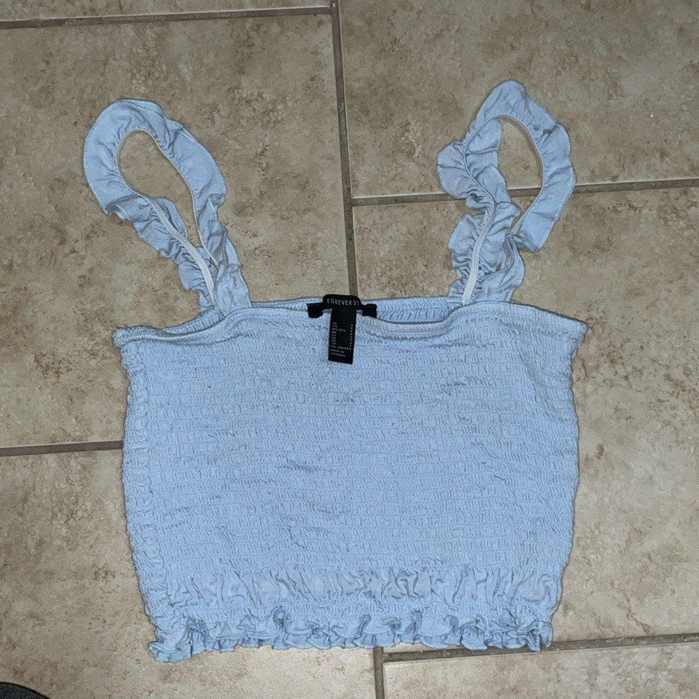 Light blue crop top